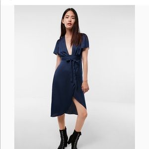 Express silky blue dress
